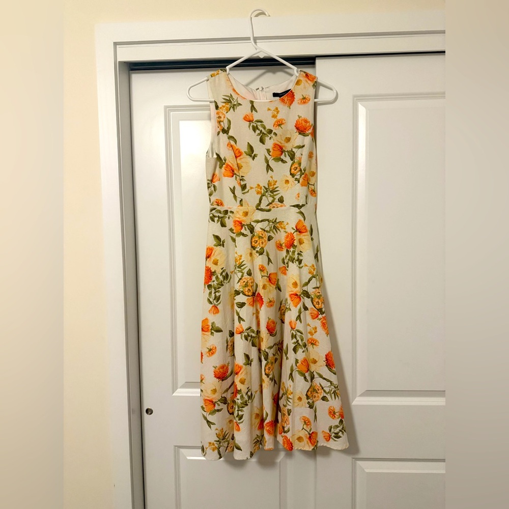 NWT Forever 21 Floral Print Dress - Orange and Green